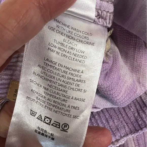 We the Free People Reese Purple Tie Dye Corduroy Pants Size 26 - Picture 9 of 11